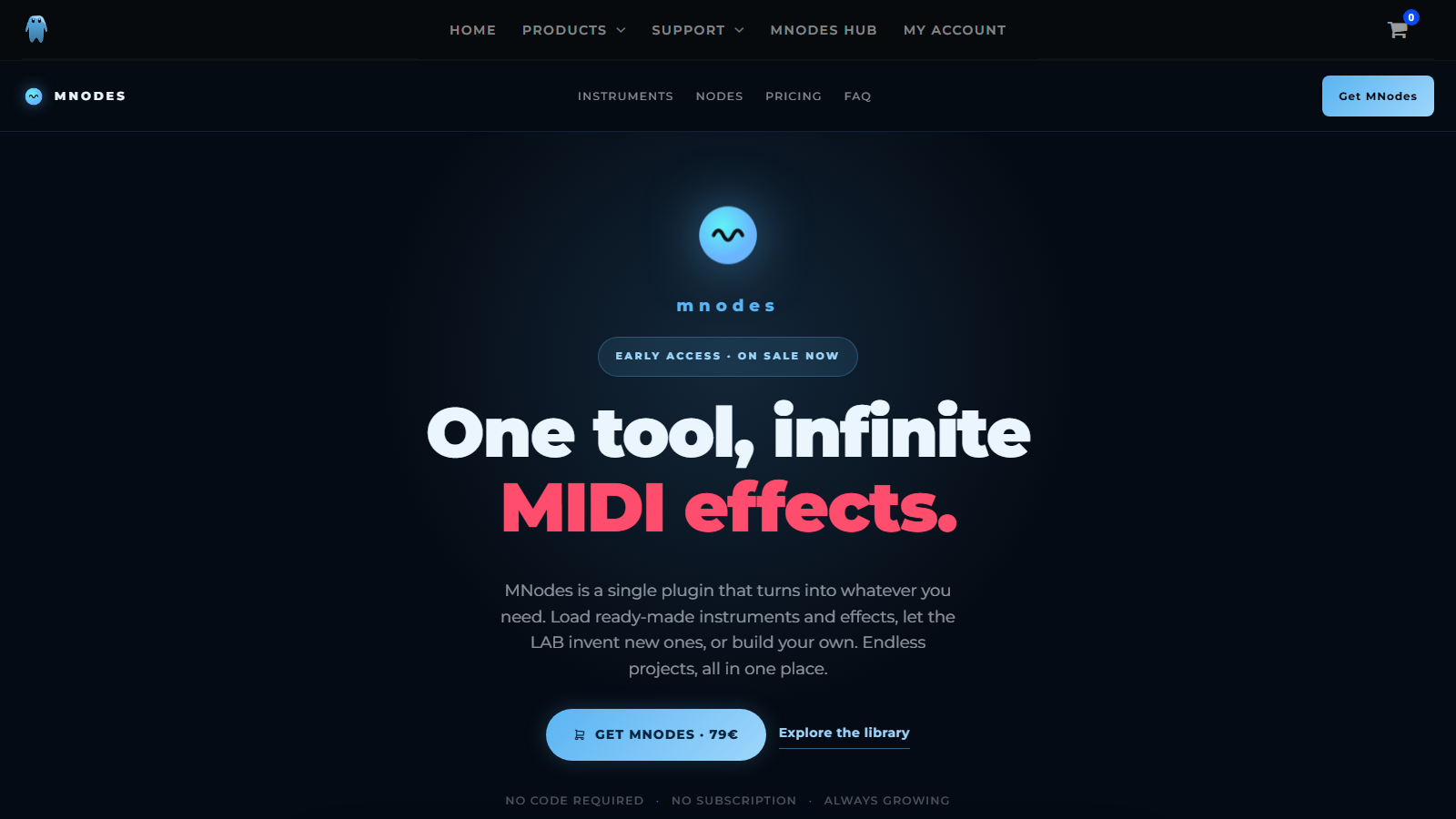 MNodes landing page