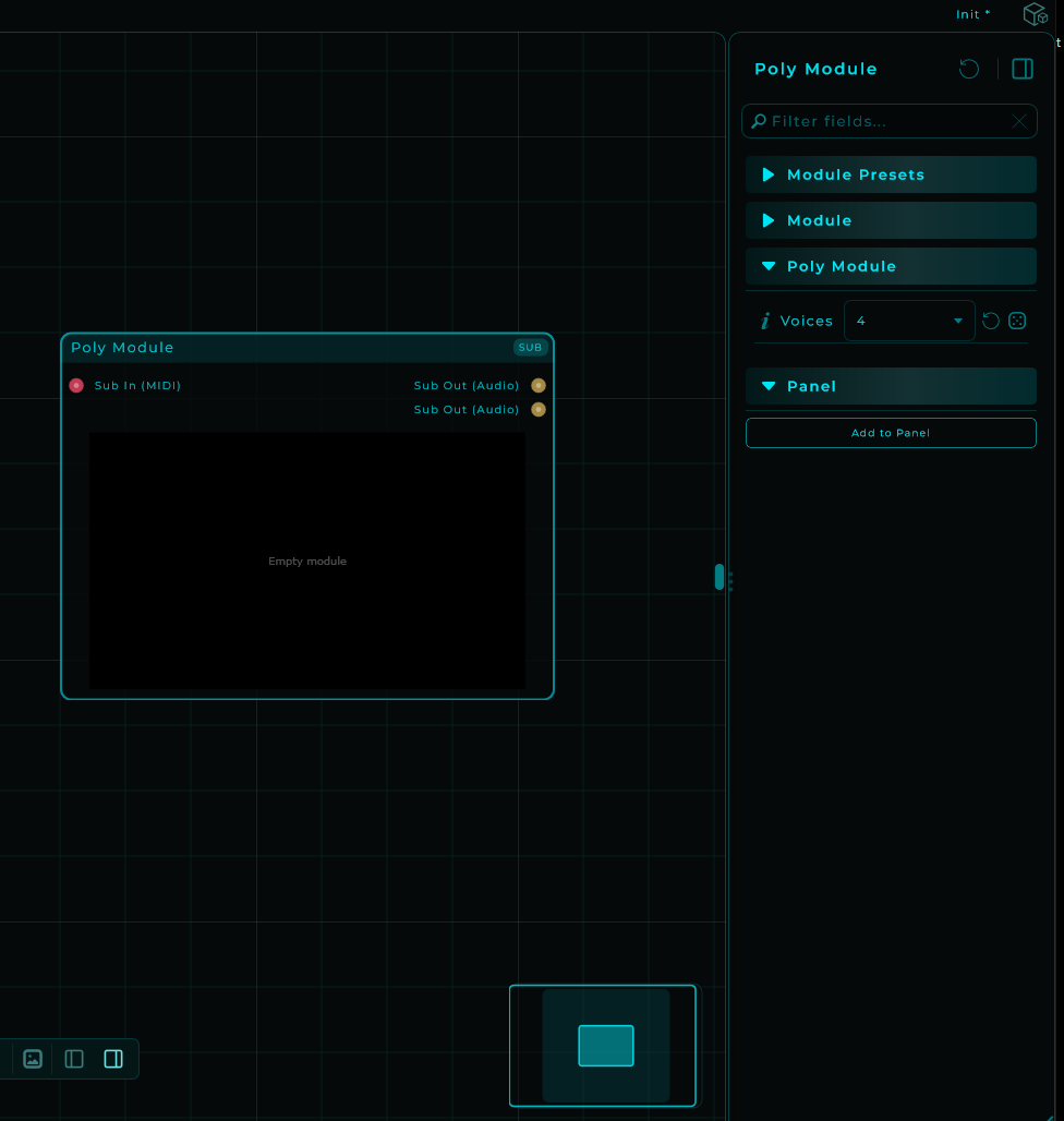 Voices selector in the inspector