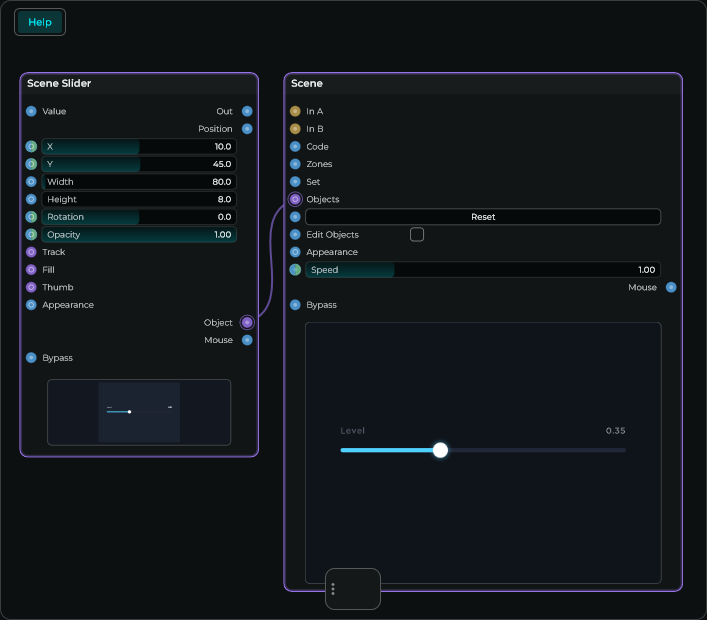 A complete slider-to-Scene connection