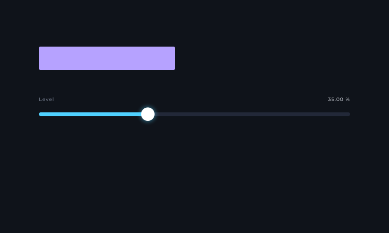 A slider and the rectangle it controls