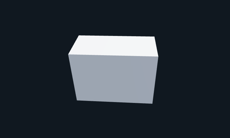 The grey box before adding a material