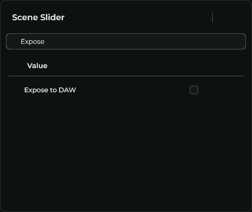 Expose to DAW on a native Scene control