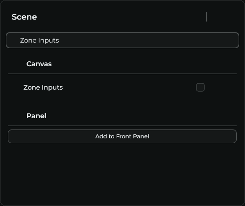 Zone Inputs in the Scene Inspector