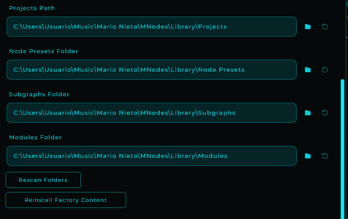 Install Factory Content button in Settings General