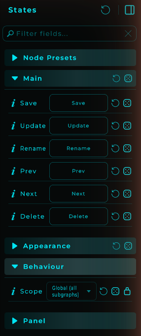The Scope setting in the States node inspector