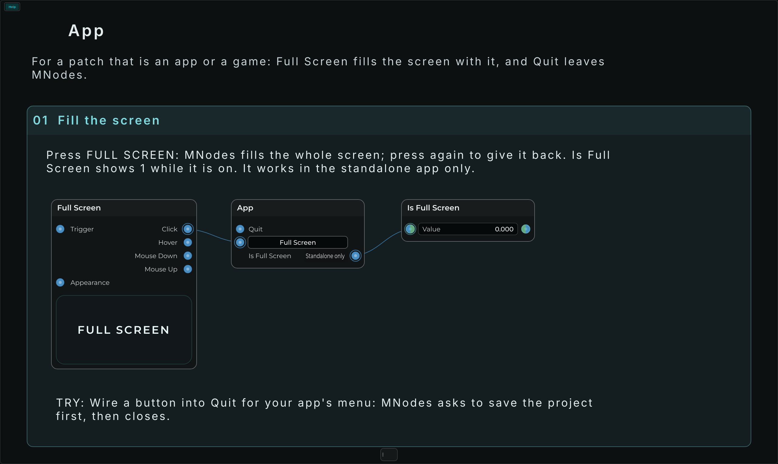 App: the connected Help example