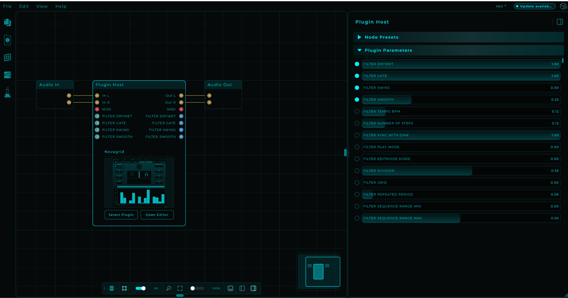 The Plugin Parameters section in the Inspector